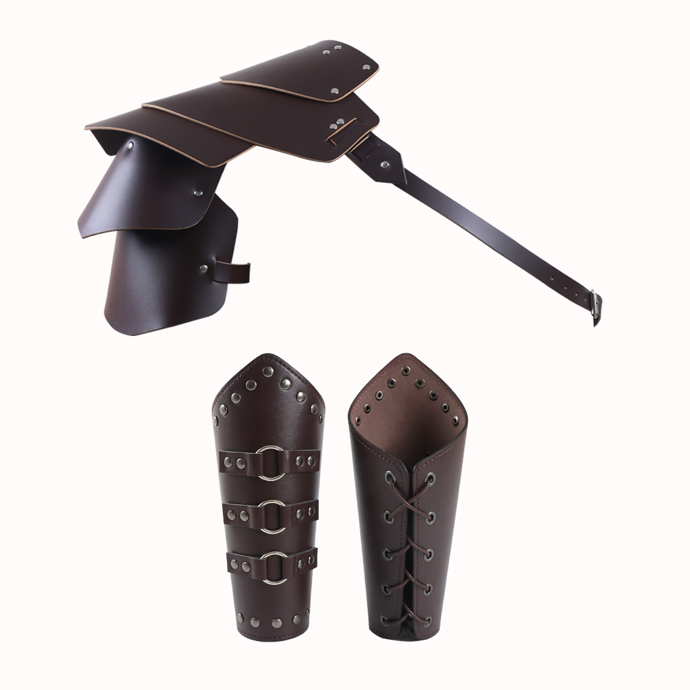 Armatura medievale imbracatura in pelle PU uomo cintura a tracolla gotica armatura Viking Warrior Knight Costume Cosplay accessori rinascimentale: Black