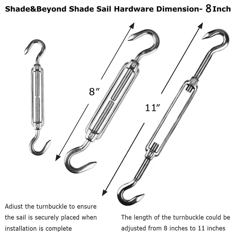 ! 24Pcs Shade Sail Hardware Kit for Rectangle Heavy Duty Sun Shade