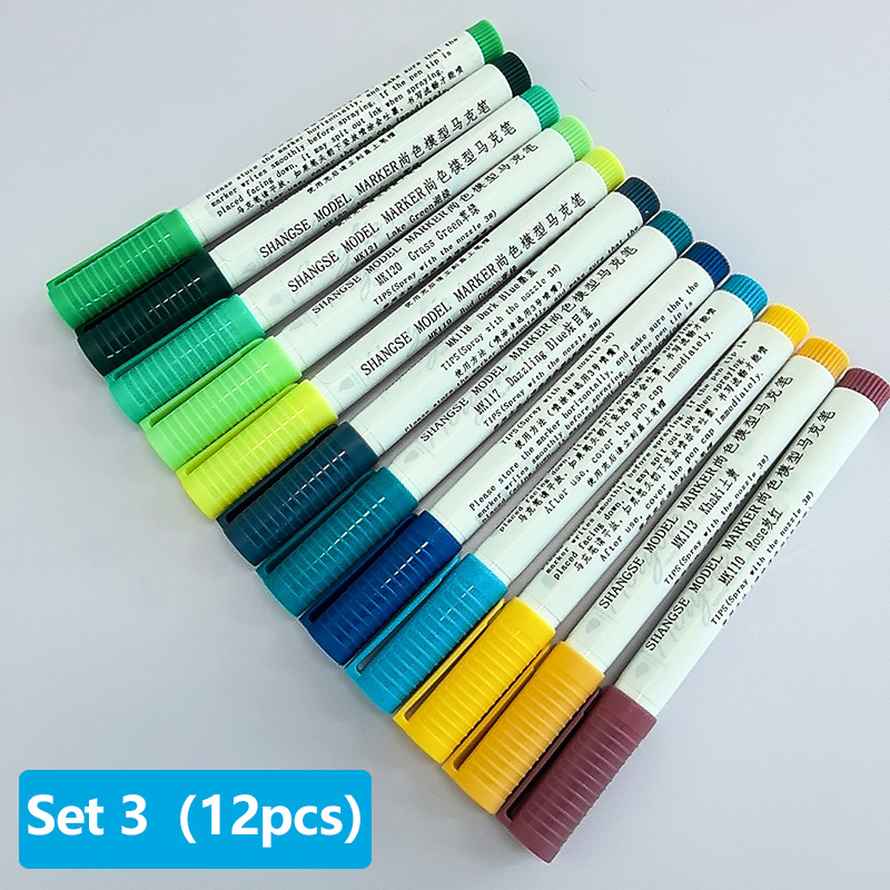 Juego de rotuladores modelo SHANGSE, herramientas de pintura a base de agua, punta de pincel suave, resistente al agua, no se decolora para colorear modelos, grafiti, Hobby: Multicolor