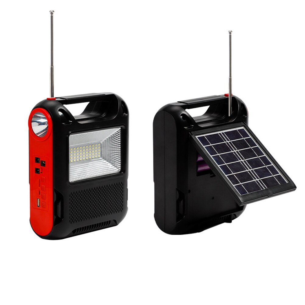 Solar Radio Oplaadbare Emergency Radio Met Am/Fm Draagbare Zaklamp Multifunctionele Power Bank Led Leeslamp