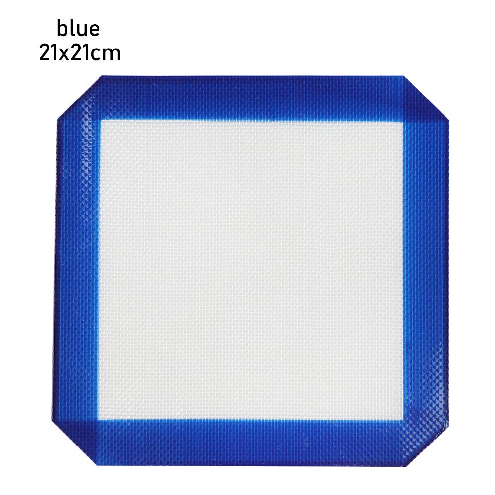 DIY Baking Pastry Silicone Mat For Cookie Bread Biscuits Puff Nonstick Baking Heat Resistant Mat Oven Sheet Liner Kitchen Tools: 21x21cm	blue
