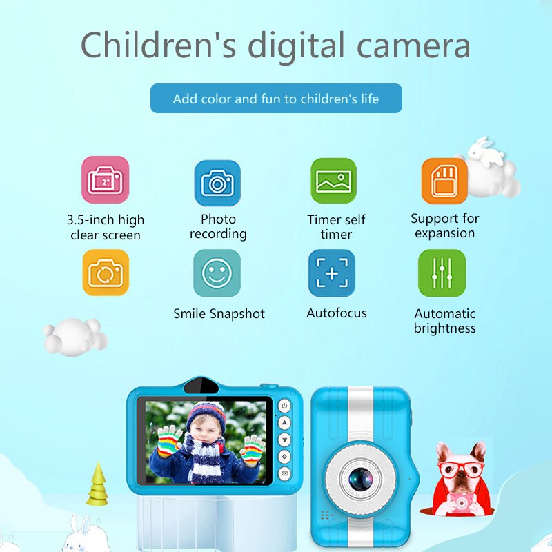 De X600 Kinderen Camera 3.5-Inch Super Groot Scherm Leuke Cartoon Digitale High-Definition Video Camera sport Video Camera