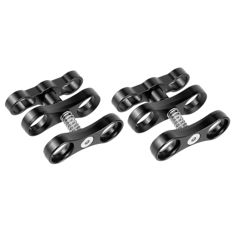 2Pcs Dual Aluminum Alloy Ball Clamp for Underwater Camera Arm System