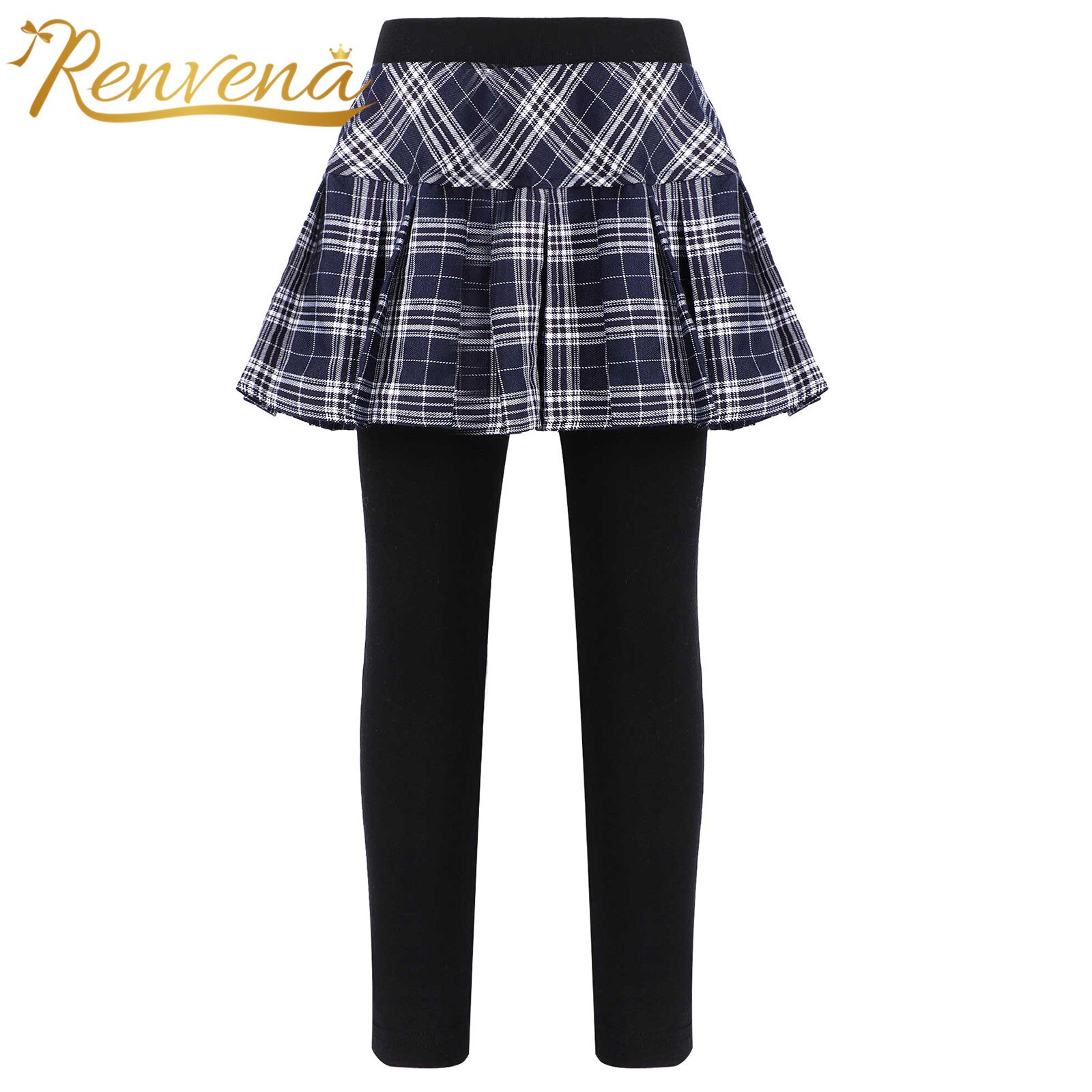 Girls Leggings Skirt Pencil Pants Plaid Pleated Skirt-pants Ballet Dance Wear Spring Autumn Children Trousers Kids Clothes