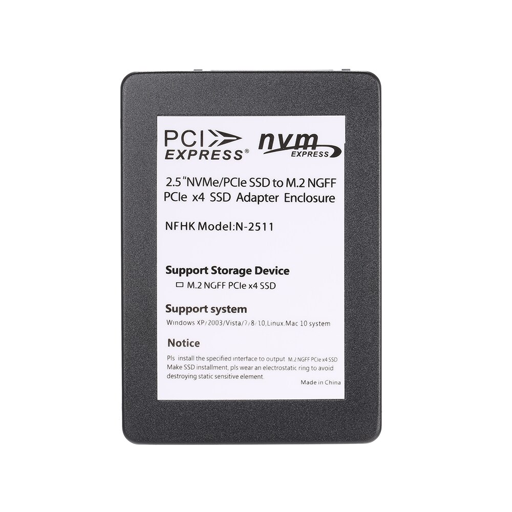 2.5in NVMe/PCI-E SSD to M.2 NGFF PCIe x4 SSD Adapter Enclosure PCI Express SSD Adapter Card