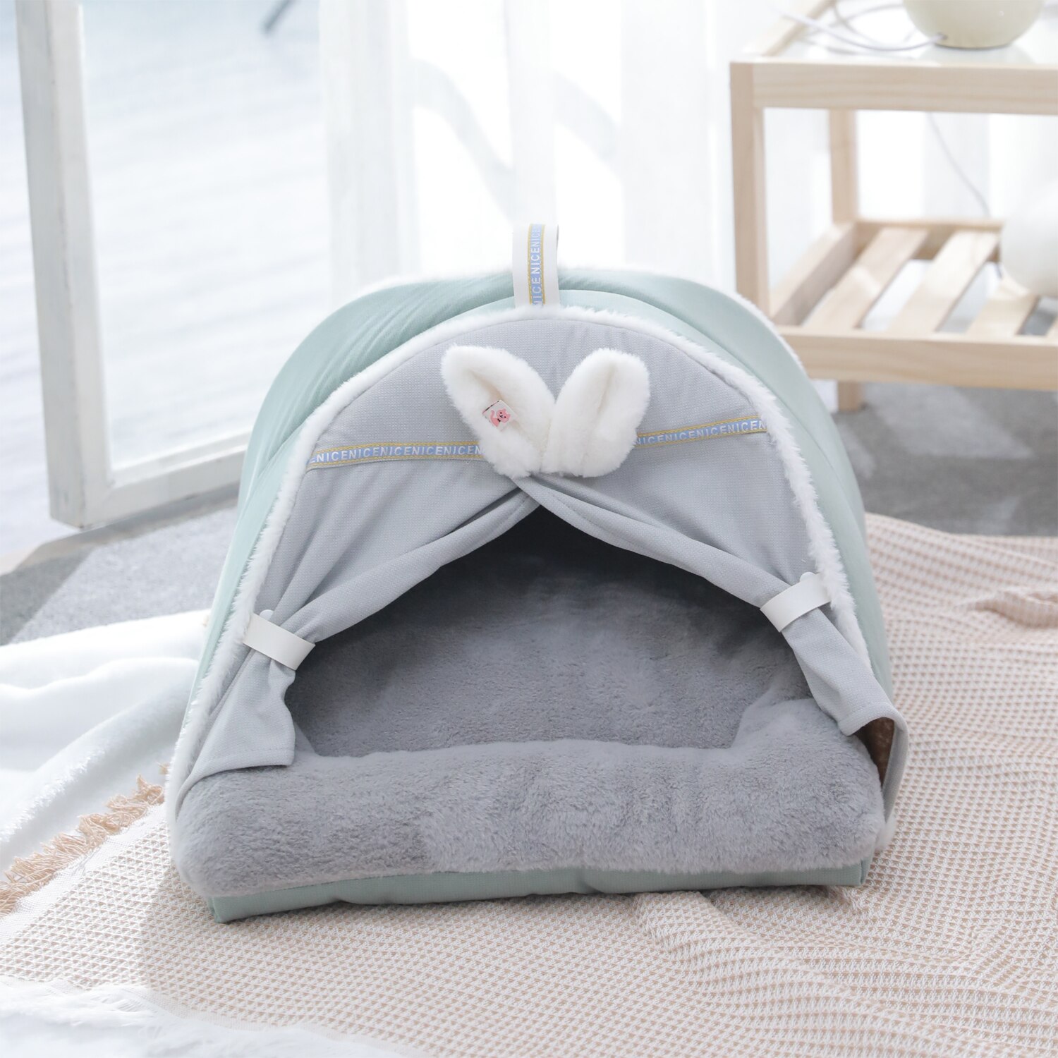 Hoopet Warmth Tent Bed For Cats Super Soft Thicken Dog Bed Winter Semi-enclosed Cat's House Cute Sleeping Home For Pet Suppliers