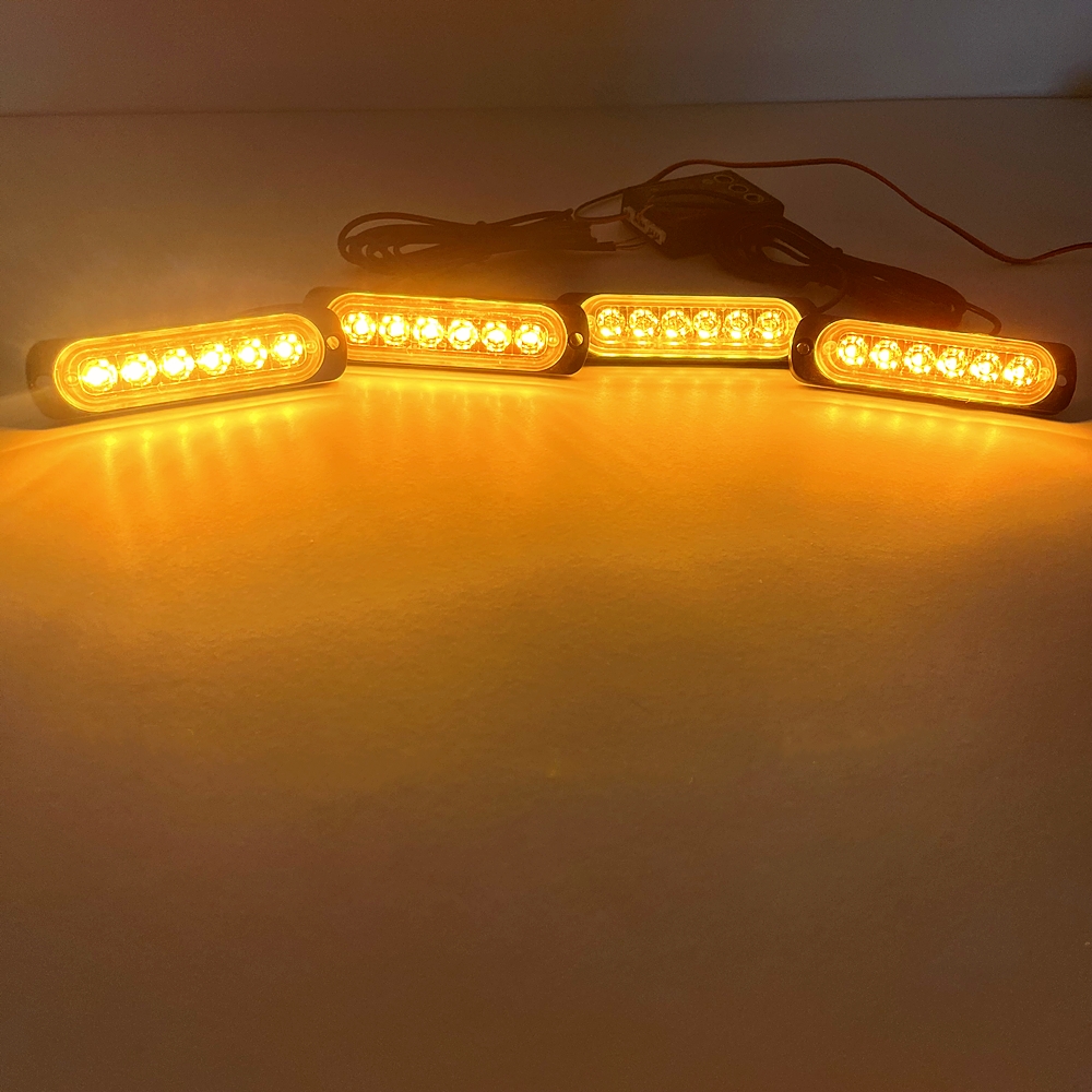 Kølergrill led-lys strobe rav nødblink fjernbetjening trådløs betjening blinksignal brandmandsblink advarselslampe 12v 24v
