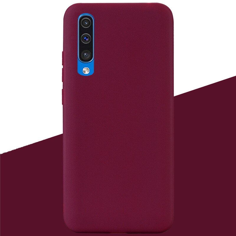 Für Samsung Galaxy A50 Fall Silikon Transparent Zurück Abdeckung Telefon Fall Für Samsung A50 A505 A505F SM-A505F EINE 50 Weichen TPU Fall: 10 Wine Red