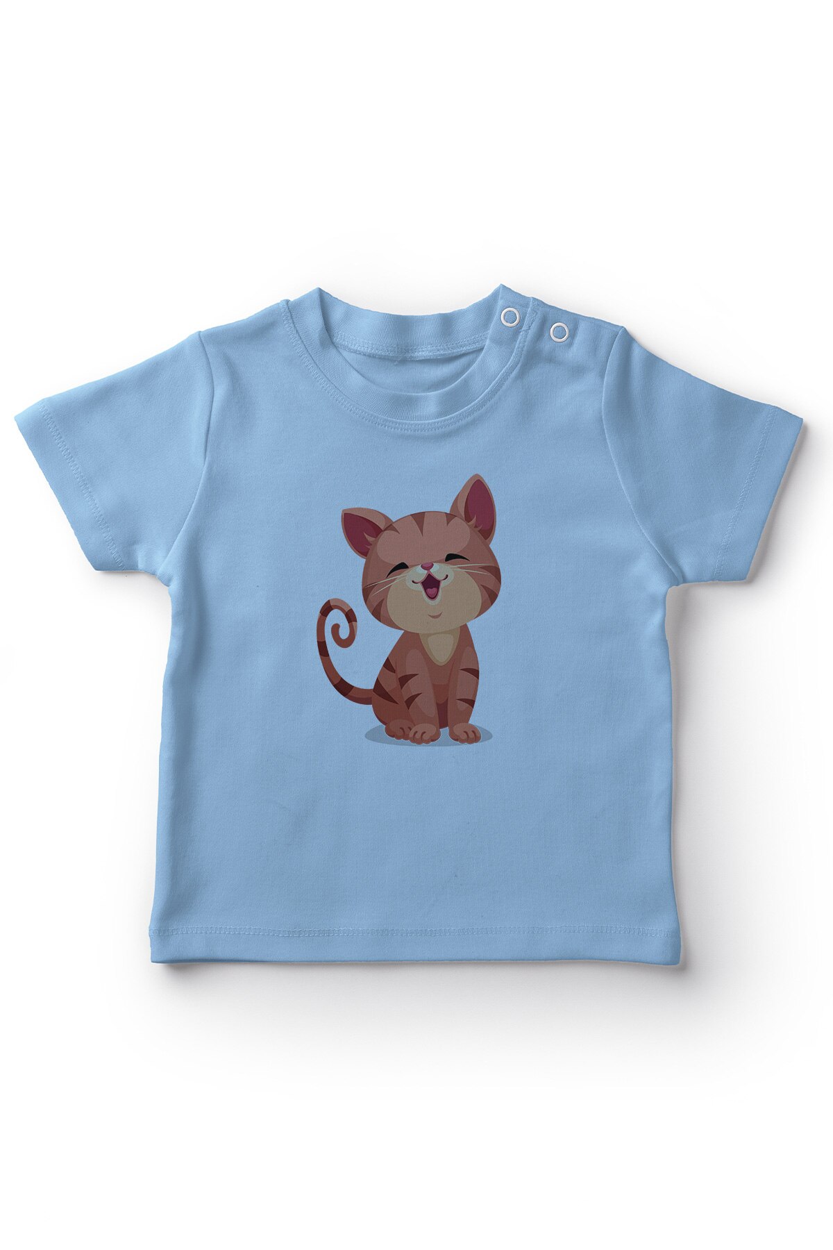 Angemiel Baby Cute Smiling Cat Baby Boy T-Shirt Blue
