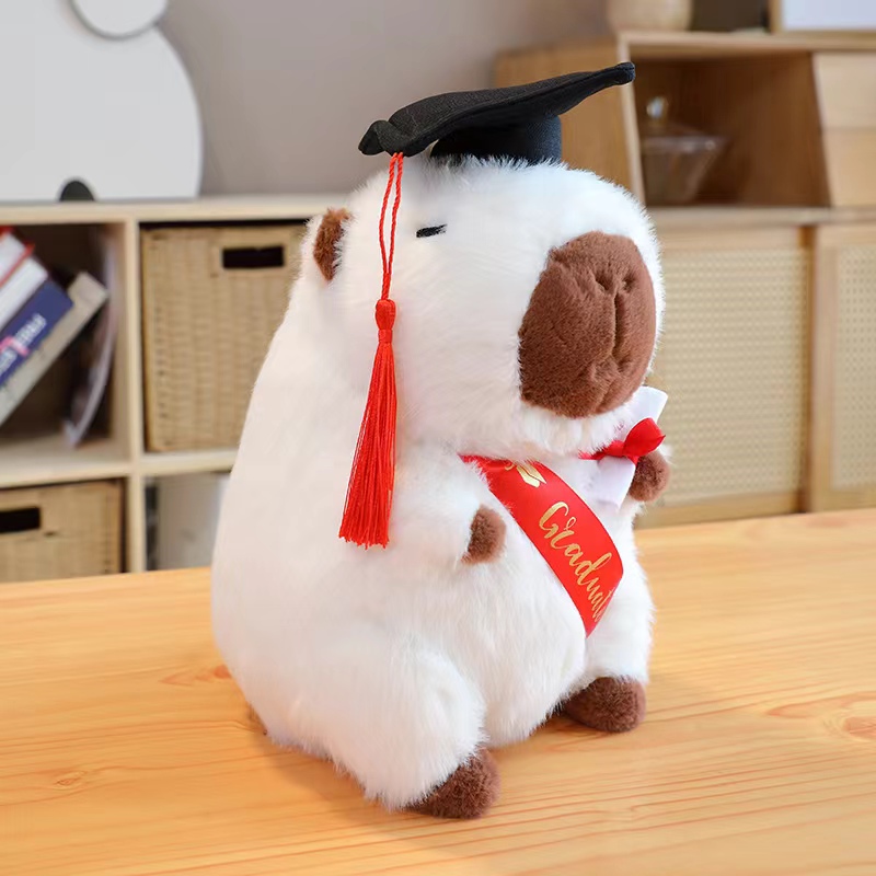 Muñecos de peluche graduados, Doctor, capibara, búho, oso, juguete de peluche, lindo Animal relleno, muñeca de juguete, almohada suave de dibujos animados, de graduación