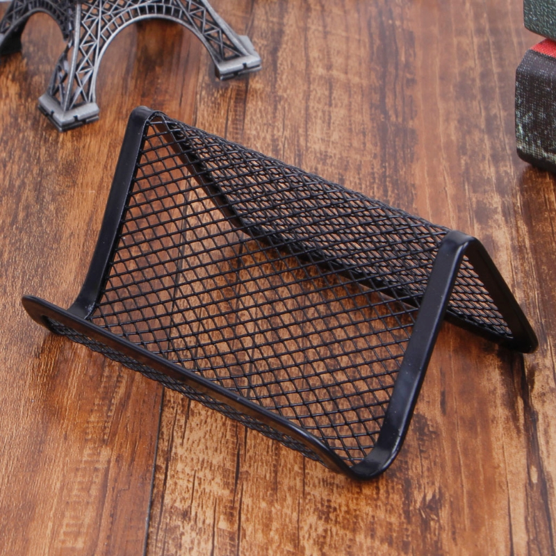 Metal Mesh Business Card Holder Stand For Desk Office Business Card Holder Collection