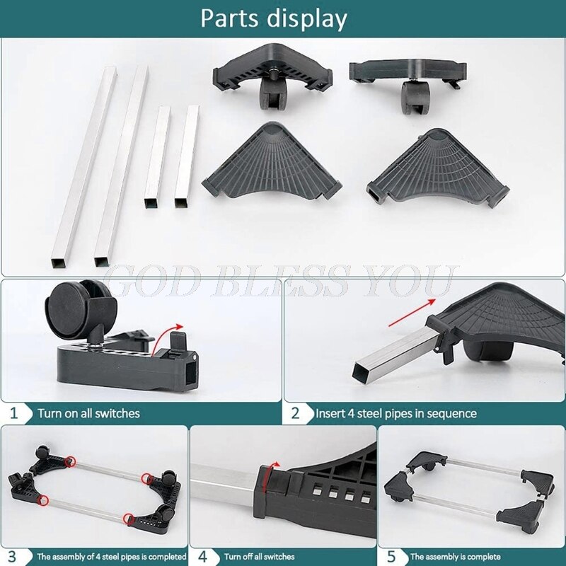 Mobile CPU Stand Computer Tower Holer with Locking Caster Wheel & Adjustable Width Fits Most Gaming PC Under Home Office
