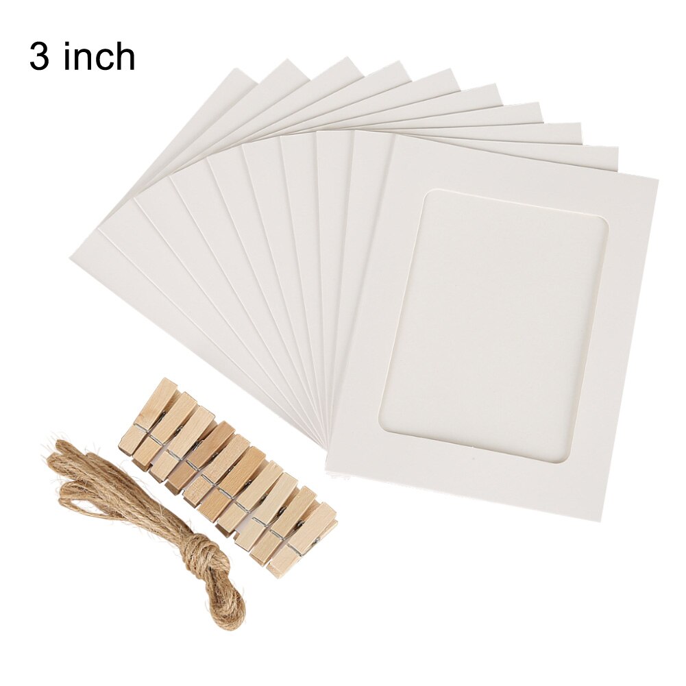 10Pcs/Set Hanging Photo Frame Birthday Party Booth Home Decor Photography Props material Paper: White 3Inch