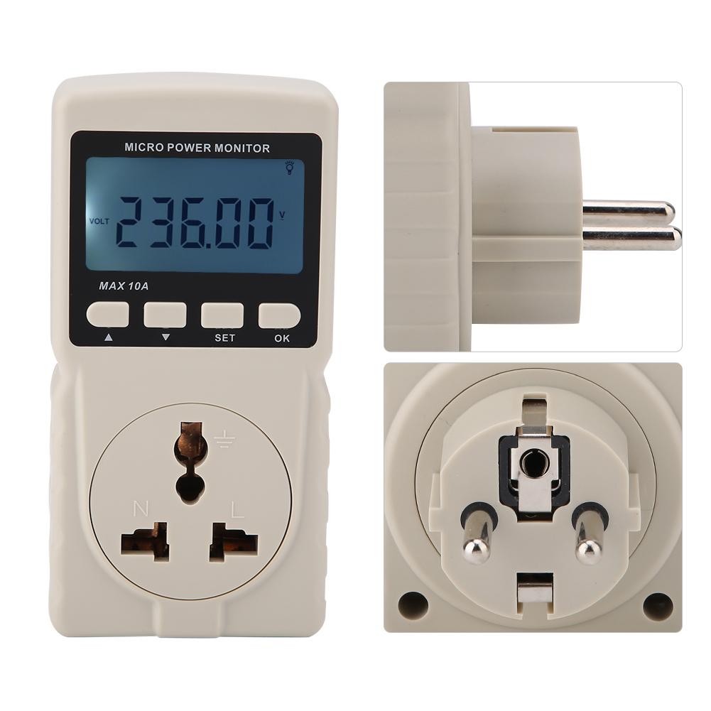GM86 Digital LCD Micro Power Meter Analyzer Monitor Measuring Tester EU Plug 220V Power Monitor