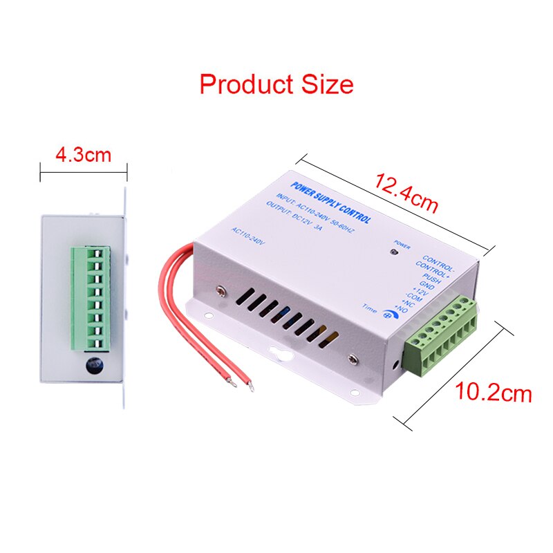 DC 12V 3A Door Access Control system Switch Power Supply AC 110~240V Delay time max 15s Power Supply Control