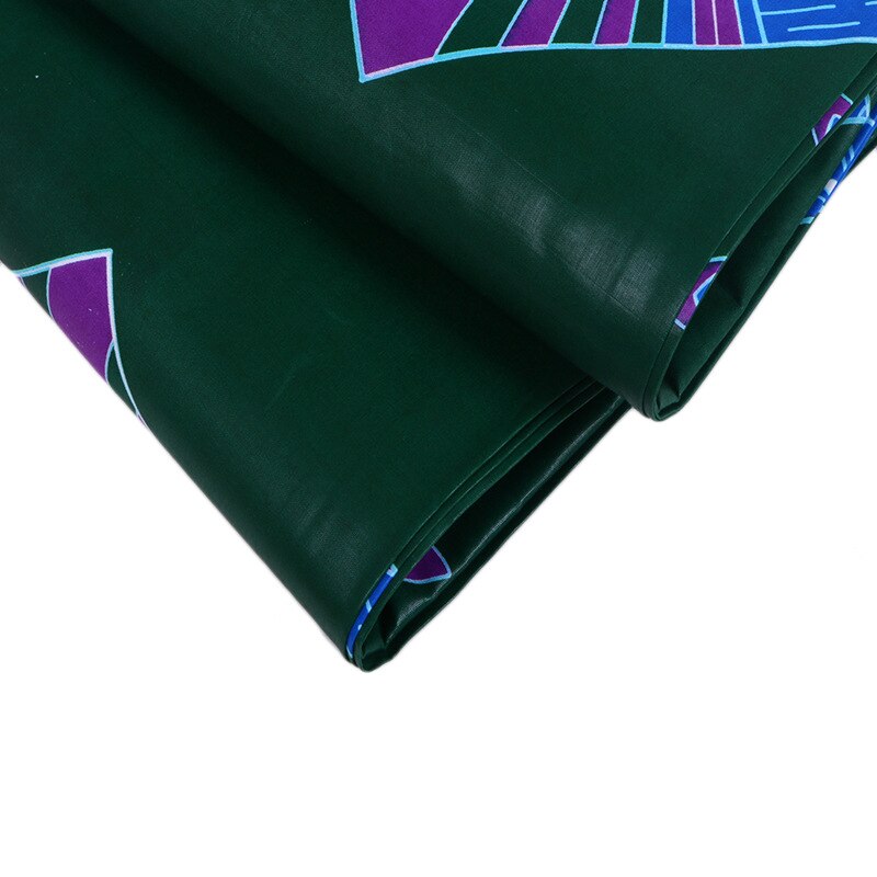 Blue and Purple Striped Ankara Wax Print Fabric with Diagonal Pattern