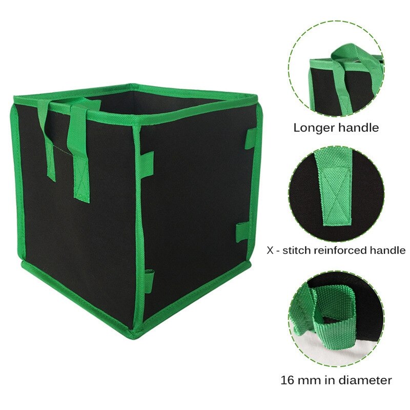 Bolsas de fieltro para cultivo de jardín, maceta de fieltro para cultivo de plantas, bolsa de plantación de tomate y patata, bolsas de vegetales para jardín, macetas de flores, herramienta de plantador