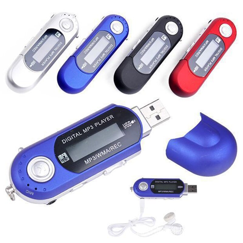 Tragbare Digitale Mini USB MP3 Musik Spieler Auto Auto FM Radio Funktion Mit TF Karte Slot LCD Bildschirm USB Blitz Stock Mit Kopfhörer