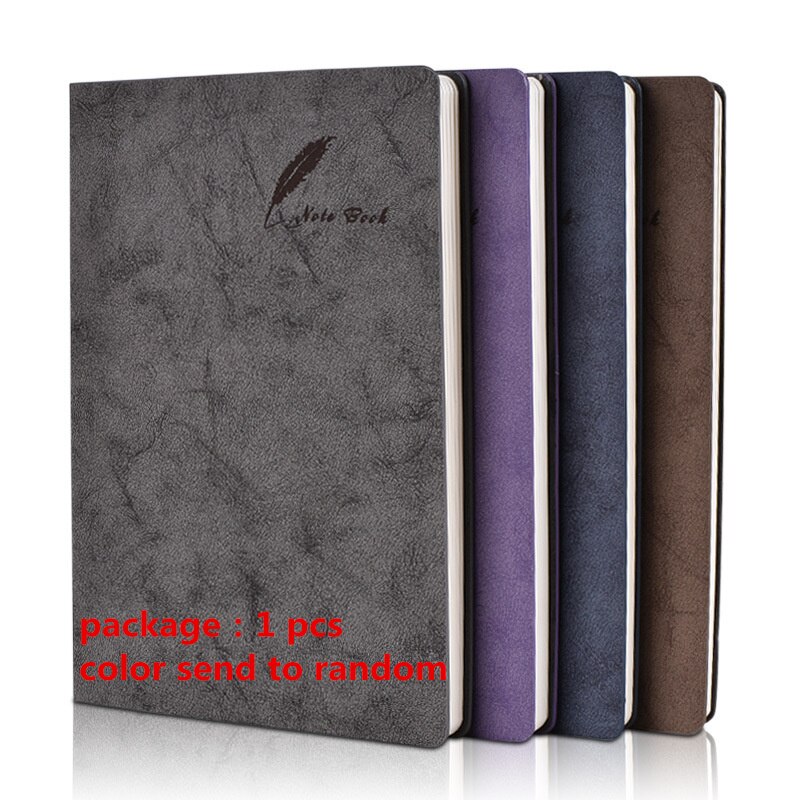 A5 Soft Leather Notepad Stationery Book Student Diary Beautiful Notebook Office School Stationery Supplies: White