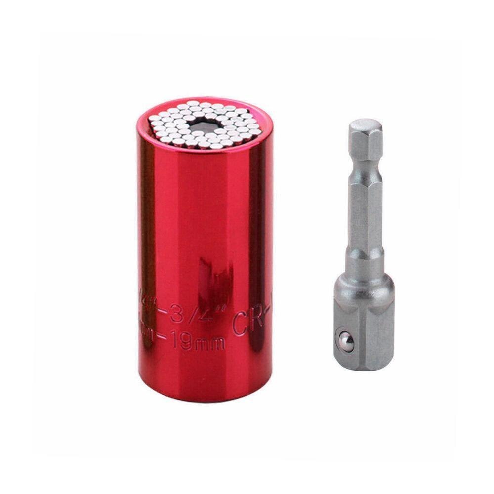 Universal Torque Wrench Head Set Socket Sleeve Ratchet Grip llave Bushing Magic Spanner de trinquete Tool Y9B8: Red