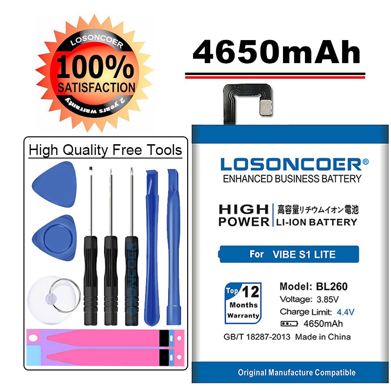 Losoncoer 4650 Mah BL260 Batterij Voor Lenovo Vibe S1 Lite S1c50 S1a40 Batterij