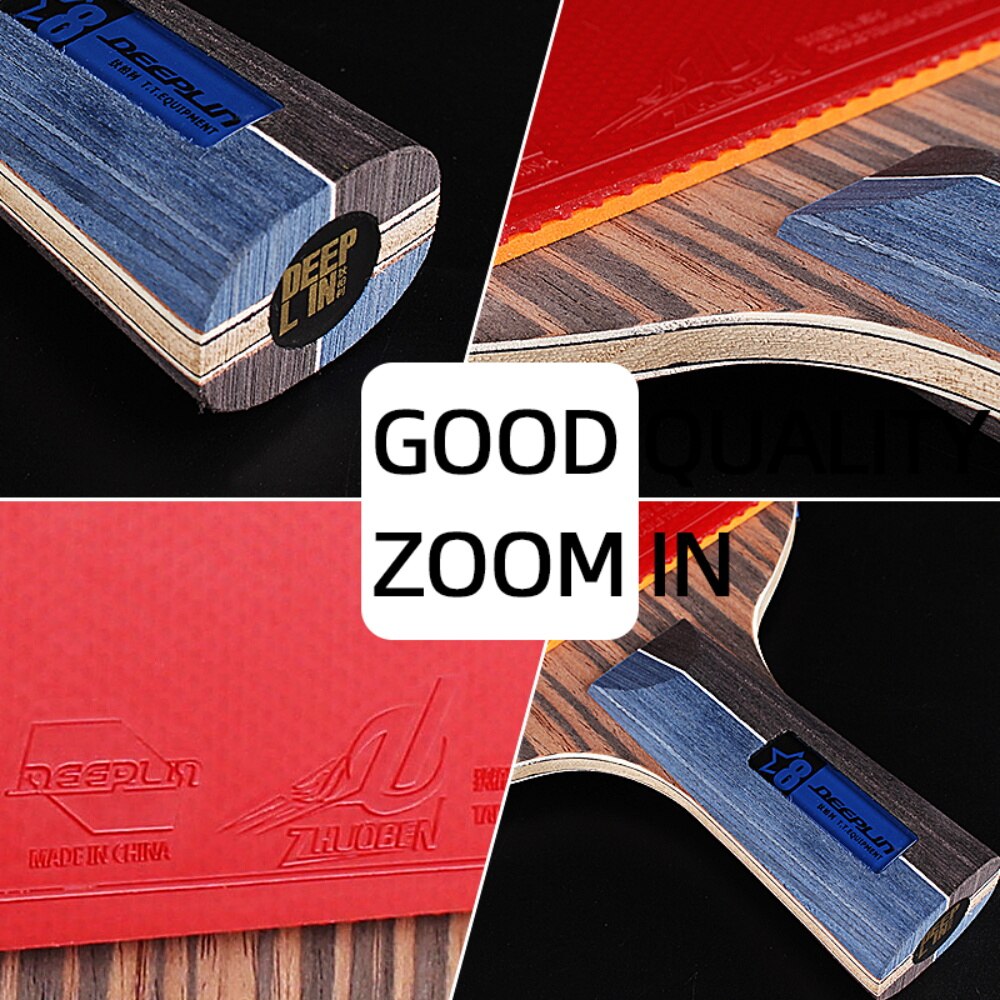 Ping Pong Rackets Short Long Handle Carbon Blade Rubber With Double Face Pimples In Tennis Table Racket With Case