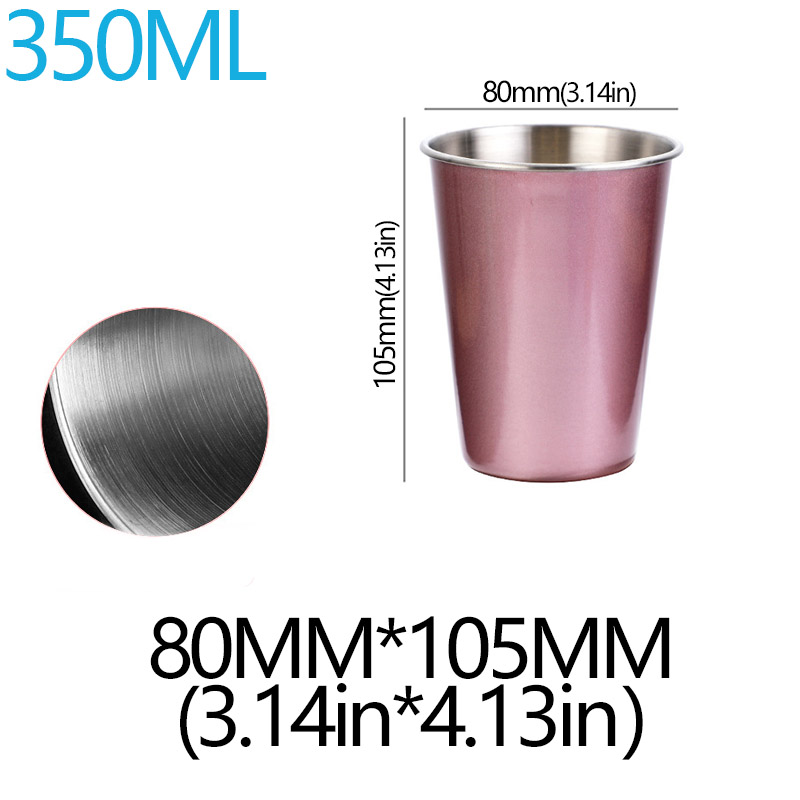 350/500ml Stainless Steel Cups Household Office Bar Kitchen Drinks Coffee Tumbler Tea Drinking Beer Mug Metal Travel Drink Cup: PURPLE
