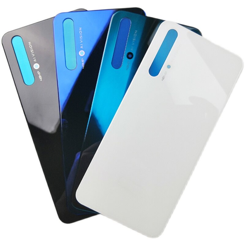 Zonder Logo Voor Huawei Honor 20 Batterij Cover Terug Glas Achterpaneel Behuizing Deur Case + Camera Lens Vervanging + sticker YAL-L21