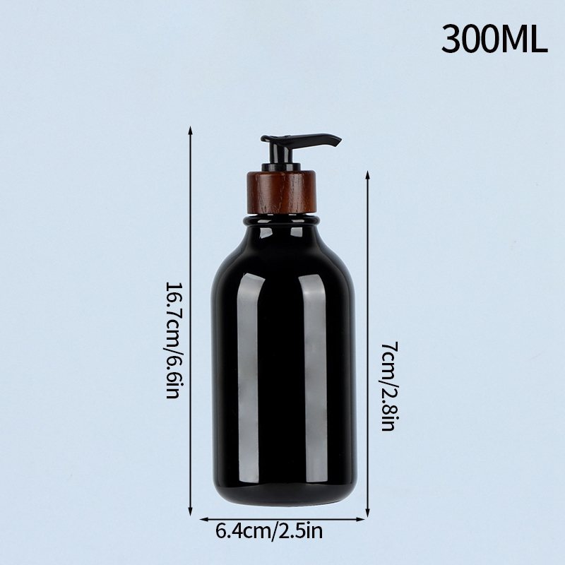 300/500ml sjampo dispenser beholder dusjsåpe balsam baderom vanntett forhåndsmerket påfyllbar sjampoflaske såpe: Lys gul