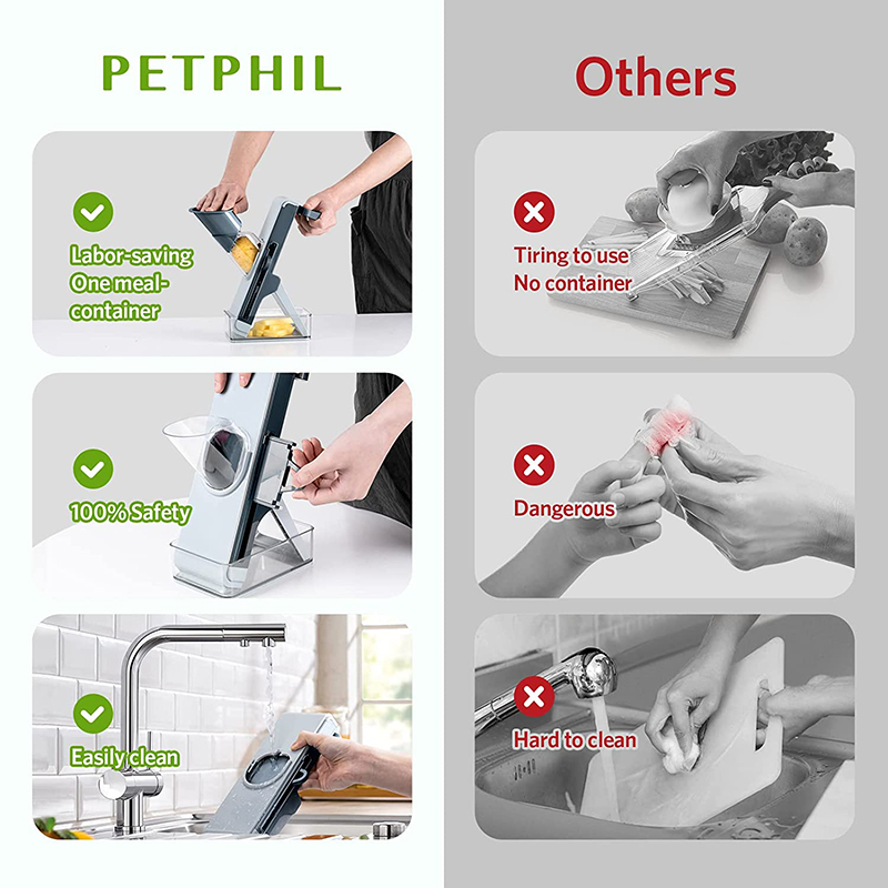 Multifunction Vegetable Cutter Adjustable Thickness Mandoline Slicer Safe Meat Food Veget Fruit Slice Cutter Kitchen Accessories