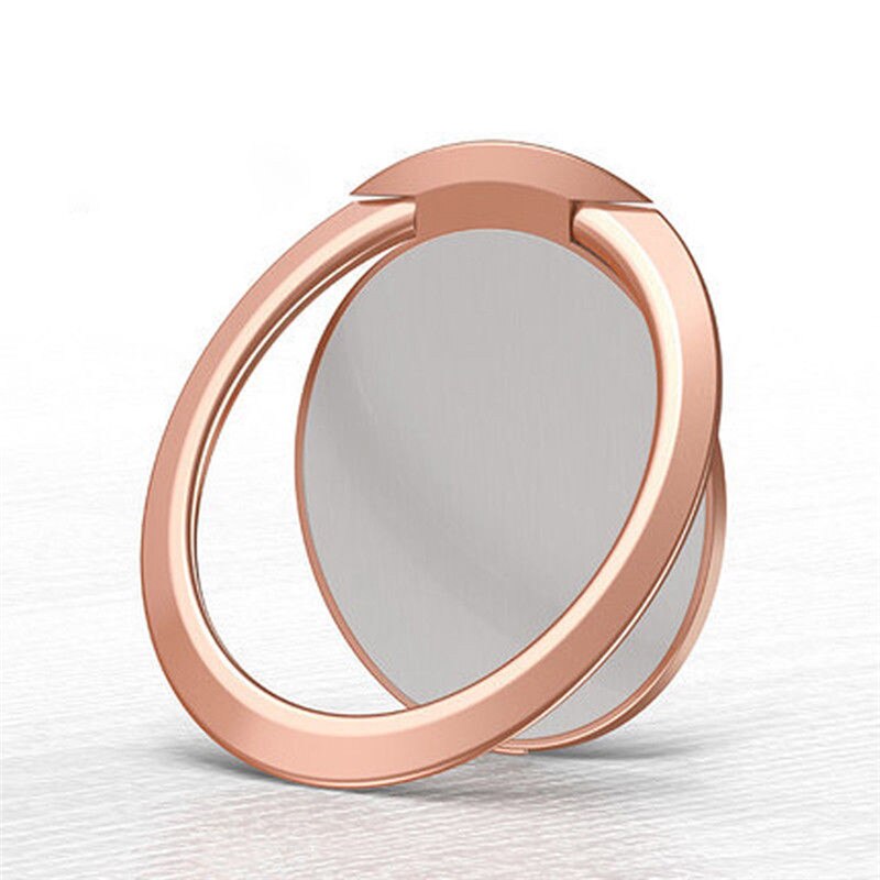 Metal de luxo titular do soquete do telefone móvel universal 360 graus rotação anel dedo titular magnético para iphone x 11 samsung xiaomi: Rose gold