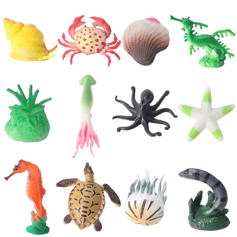 Simulation Insect Animal Model Kids Toys Marine Life Farm Animals Children's Early Education Toy 12PCS Per Model Brain Gme