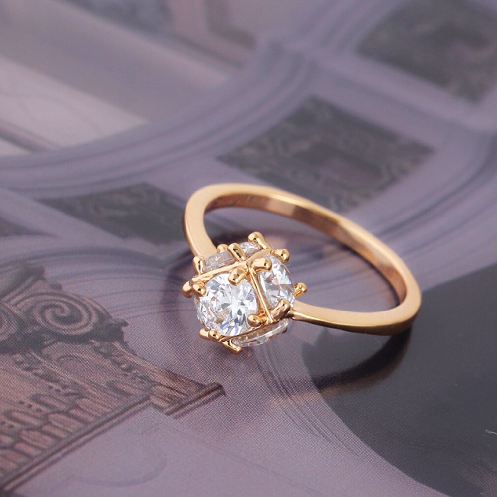 Weibliche Hochzeit Ring Klassische Glänzende Platz Zirkon Metall verdrehte dünn-Finger-Ring Für Frau Hochzeit Schmuck