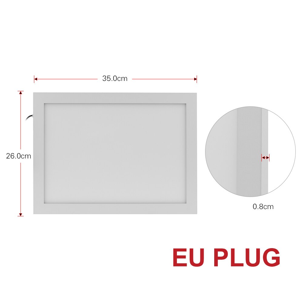 A4 ultra lyse ledede lysbokser sporing pute terapi energi lampe 25000 lux trinnløs dimming tegning kunst håndverk bord med mørkere: A4 eu støpsler