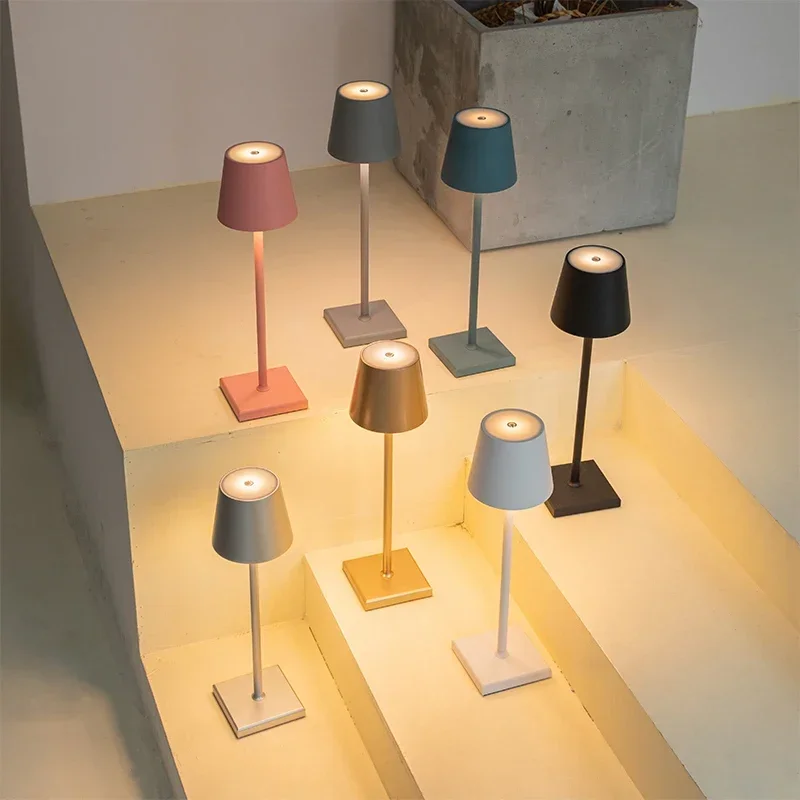 Poldina-Lampe de Table Sans Fil, Rechargeable par USB, Joli Tactile Étanche, pour Chambre à Coucher, Hôtel, Salon, Restaurant
