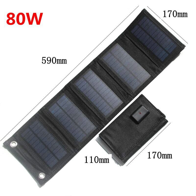 30w/50w/70w solpanel usb 5v hopfällbar solcellsladdare vattentät solcell portabel utomhus mobil ström för campingvandring: 30w