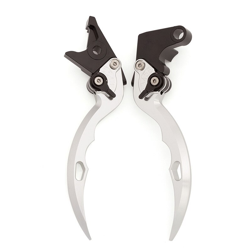 FX CNC – lame de couteau de moto réglable en aluminium, leviers d&#39;embrayage de frein pour Yamaha YZF R1 YZF R6 FZ1 FAZER TRX 850 R6S VERSION américaine: Silver Black