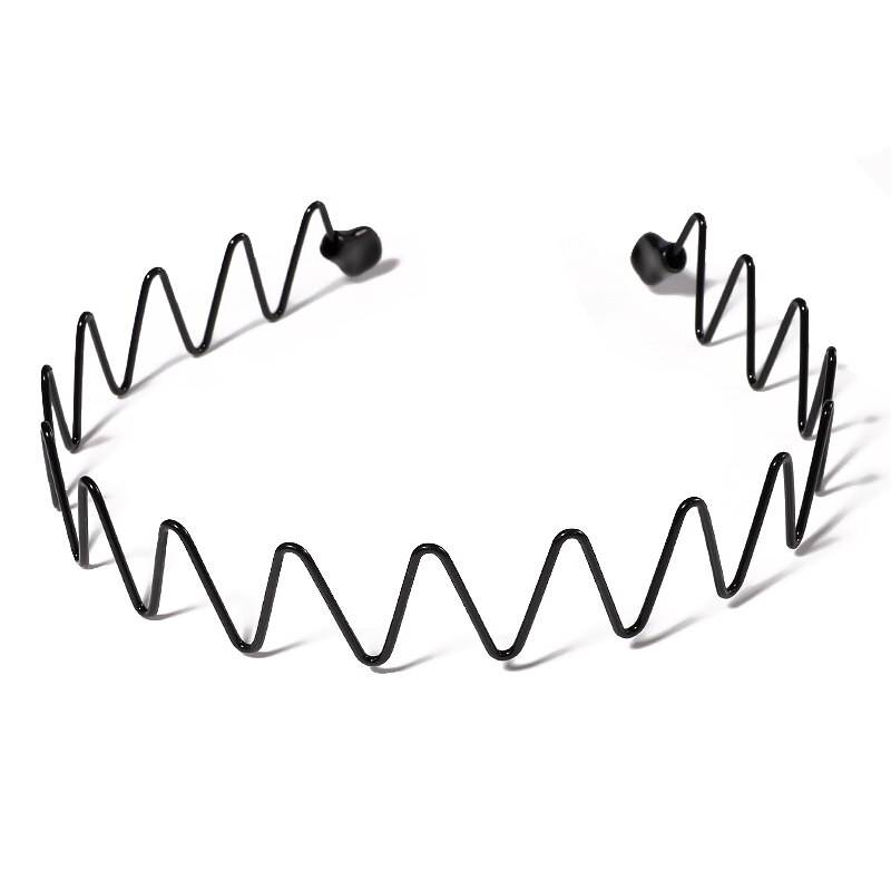 Simple Unisex Hair Band Headband Black Metal Waved Style For Unisex Invisible Sports Hair Card Hair Accessories: style-03