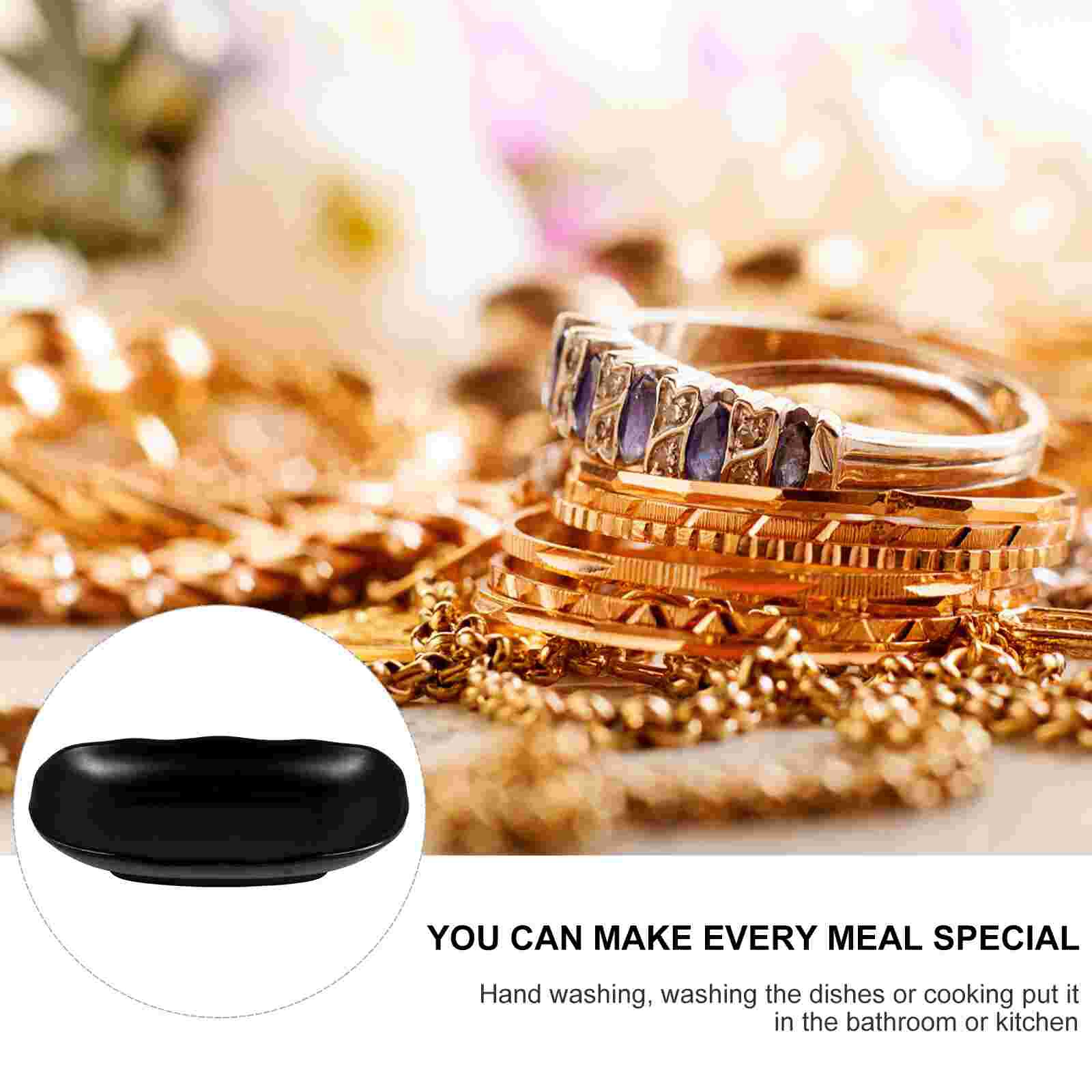 1 Pc Practical Key Tray Beautiful Fruit Plate Simple Jewelery Tray (Black)