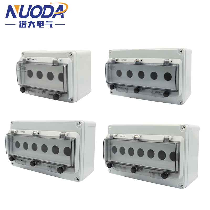 Emergency Stop Control Box Outdoor Button Switch Box With Protective Cover Waterproof Urgent Stop Button Control Box IP67