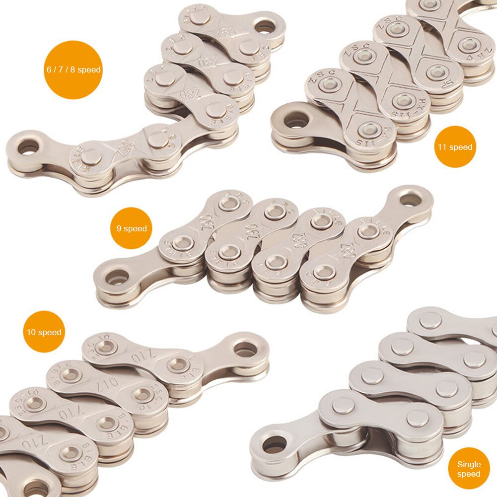 1/8/9/10/11 Speed Bicycle Chains Titanium Plated Ti Gold Silver Mountain Road Bike MTB Chain Part Cycling