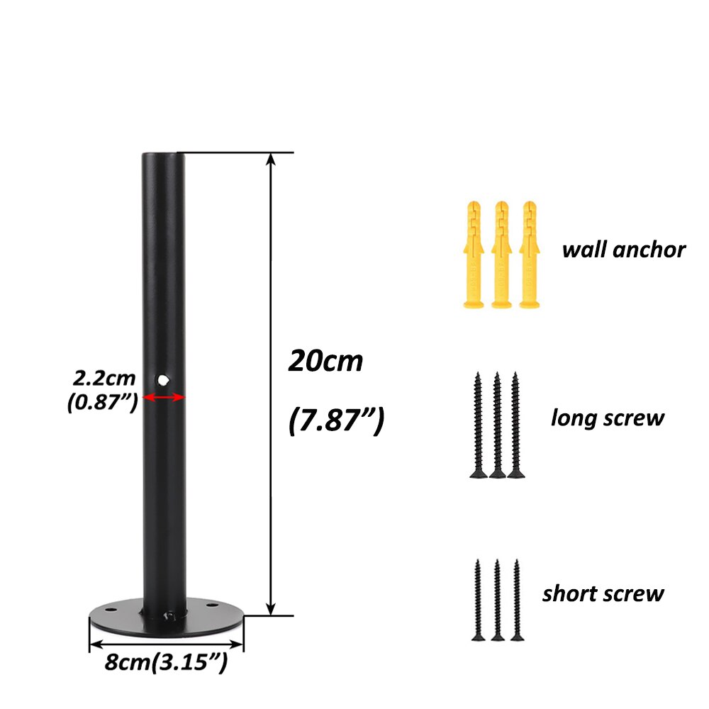 1/2/4pcs Black Industrial Iron Storage Brackets Racks Heavy Duty Shelf Board Wall Mounted Multifunctional Home Decor Hardware: 1pc 20cm