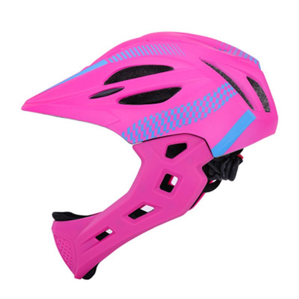 Children Bicycle Helmet Multi-function Sports Full Face Helmet With Taillights For Cycling And Skating Sport Safety Helmets: Blue