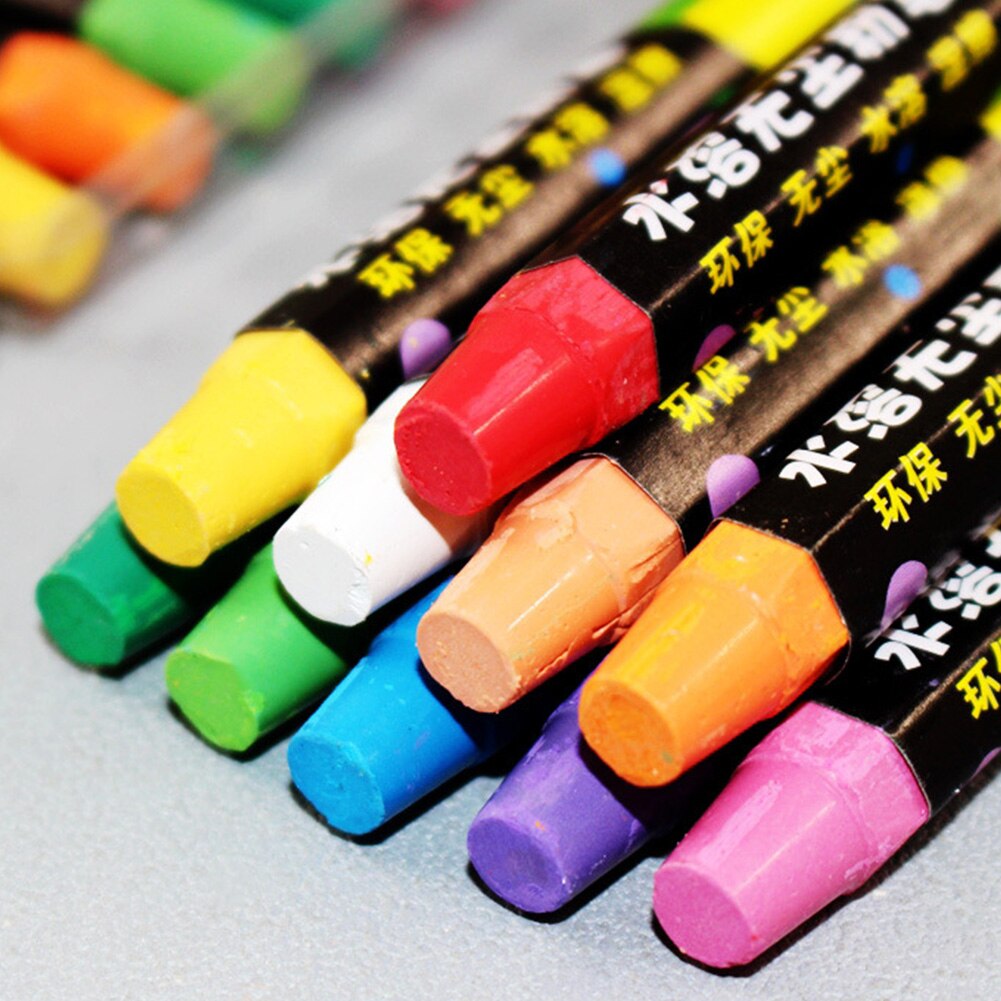 20pcs/box Teaching Tools Teacher Children Comfortable Grip Bright Color Toddlers Dust Free Chalk Office Marking Water Soluble