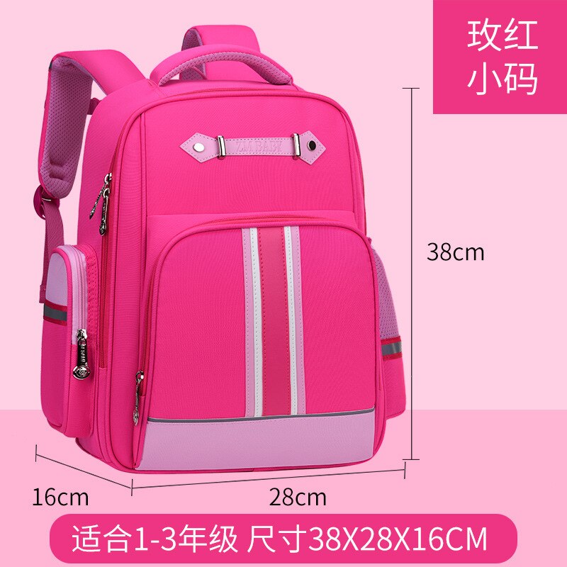 Kids backpack Primary School Bags For Students Boys Girls orthopedic Backpacks Waterproof Schoolbags Book Bag mochila infantil: small rose red