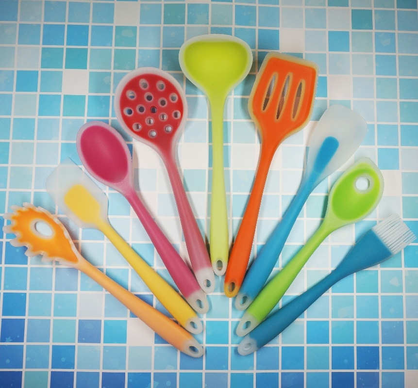 Ustensiles de cuisine, ustensiles de cuisine, outils de cuisine, spatule et cuillère ustensiles de cuisine, Nylon et Silicone de alimentaire multicolore 1 pièce