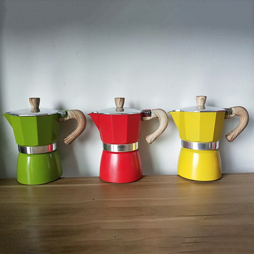 Aluminium italiensk moka espresso kaffebryggare perkolator spis topp kastrull 150/300ml gasspis alkohol spis tillbehör