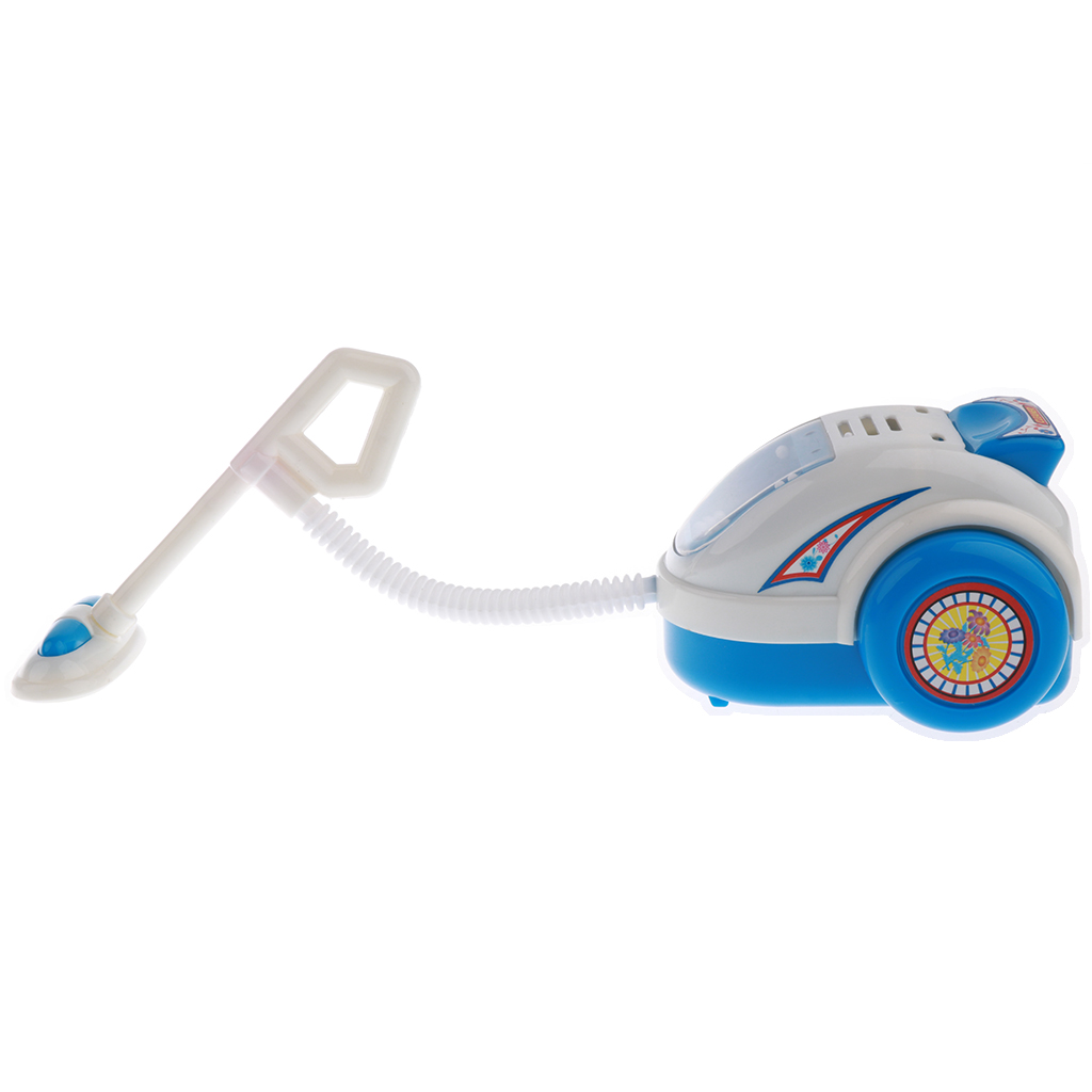 Mini aspirador electrodoméstico (funciona con pilas AA) para niños, juguetes para juego de imitación, color azul