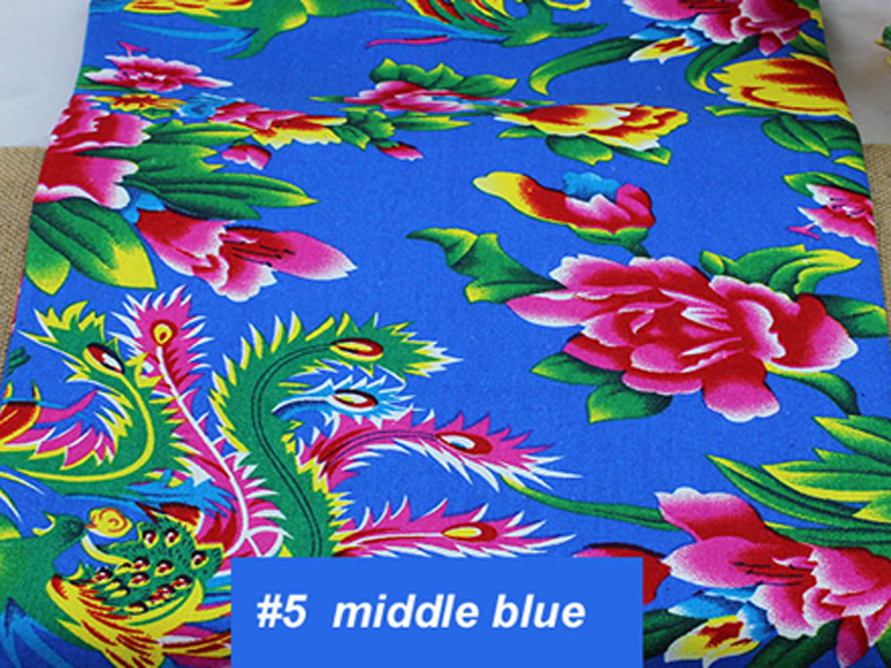 Tissu textile imprimé de phénix chinois, à motif de pivoine, 50cm x 160cm, pour literie: 5 middle blue