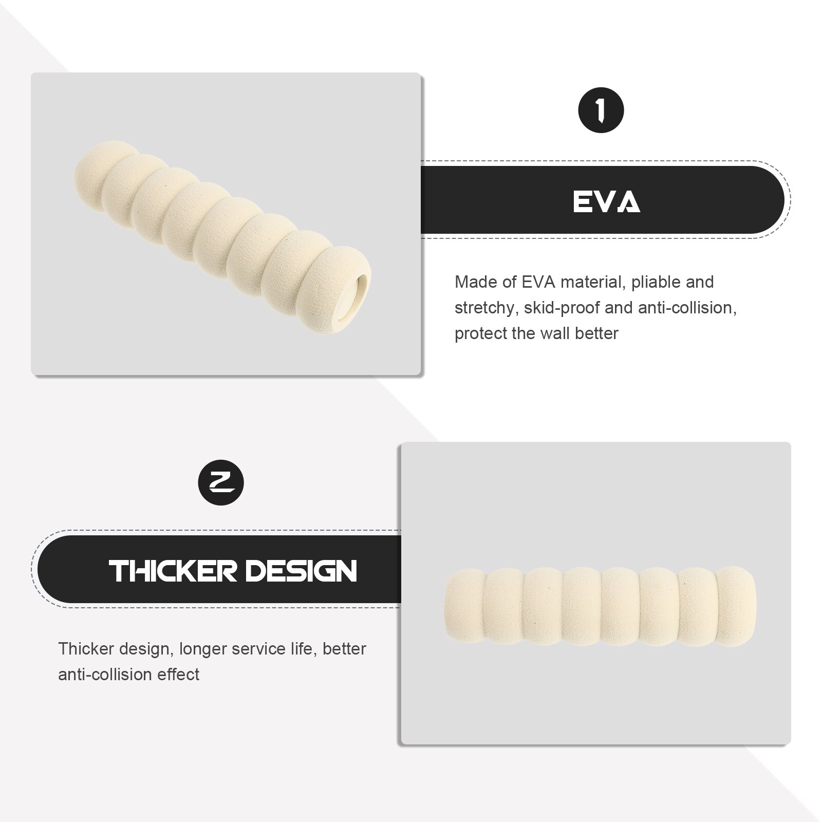 8Pcs Anti-static Door Handle Sleeve Home Doorknob Cover Chic Door Decor Beige